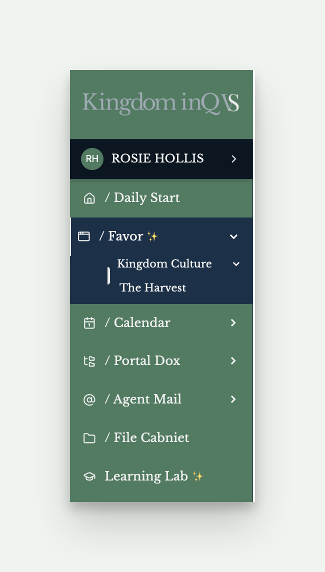 Favor menu expanded to show Kingdom Culture and The Harvest
