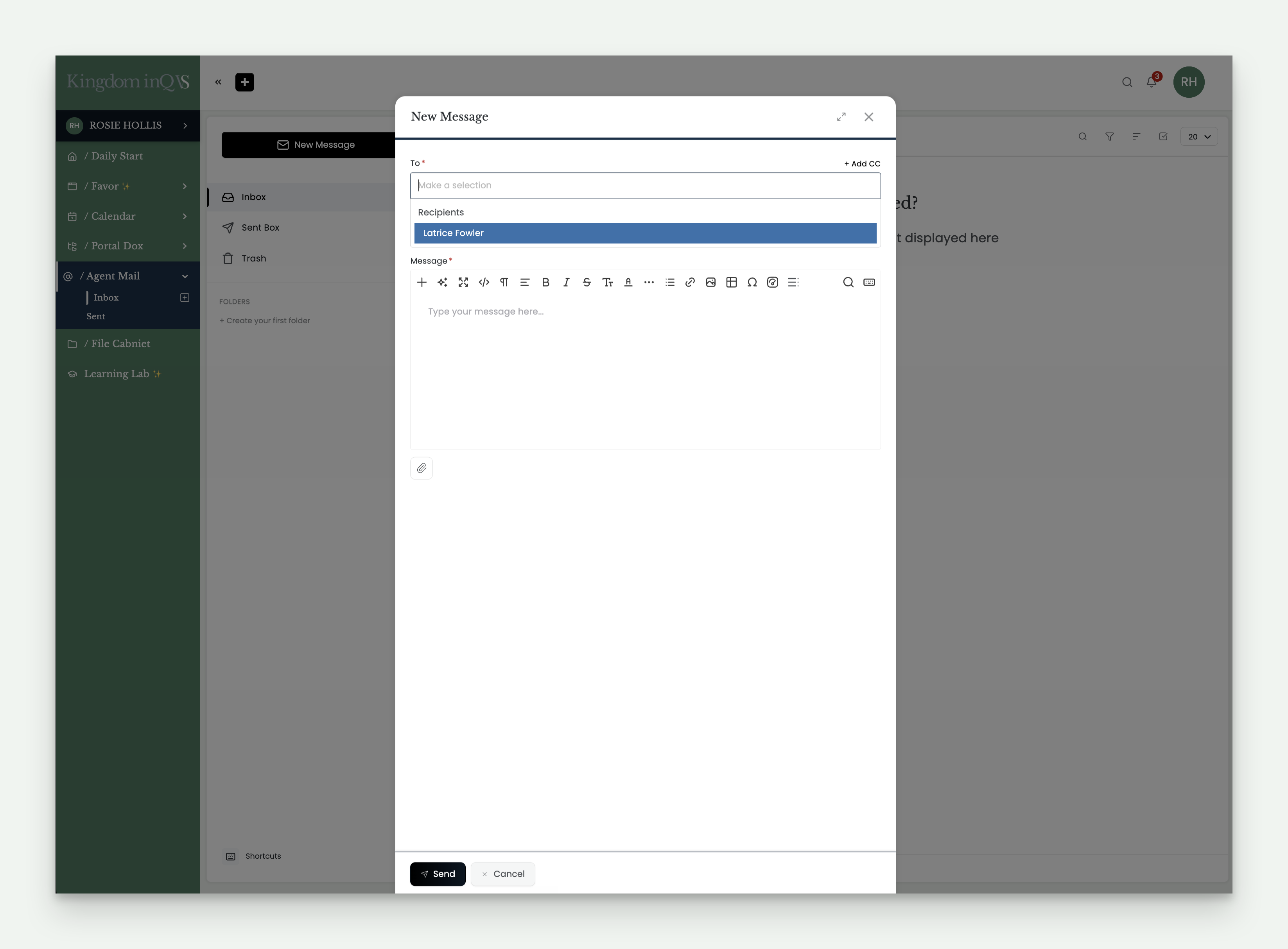New Message compose window