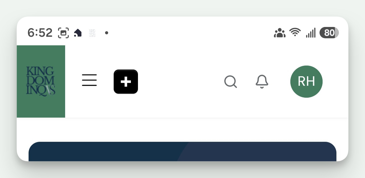Mobile top navigation